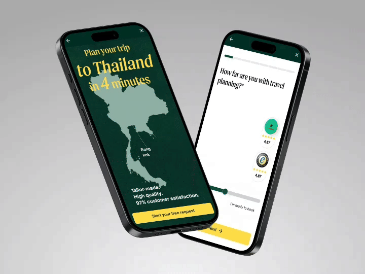 Evaneos mobile app mockup